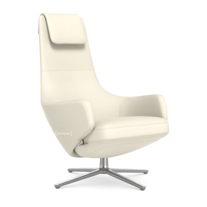 Repos, Sessel Repos, Leder Premium F snow, 40 cm, Poliert