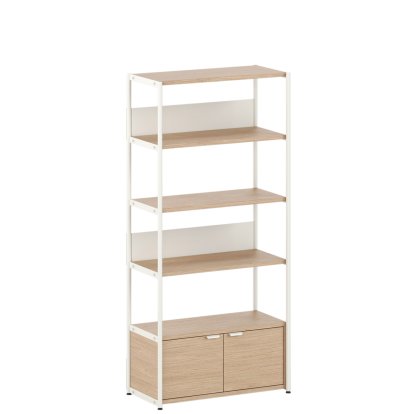 Unit Regal Holz, 180 cm, 1 x Doppeltür, Eiche / Creme weiß