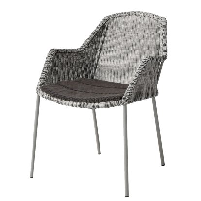 Breeze Stuhl, Taupe, Mit Sitzkissen, Focus - Dark grey