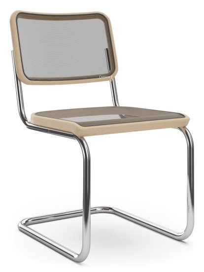 S 32 N Pure Materials Freischwinger, Esche geölt, Verchromt, Ohne Gleiter