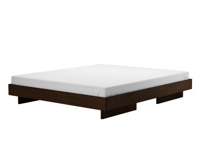 Zians Bett, 180 x 200 cm (Large), Ohne Kopfteil, Nussbaum gewachst
