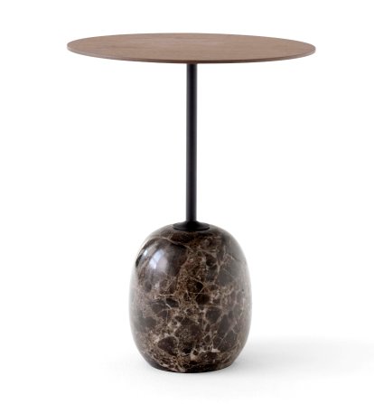 Lato Beistelltisch LN8 / LN9, Rund (Ø 40 cm), Walnut / Emparador Marmor