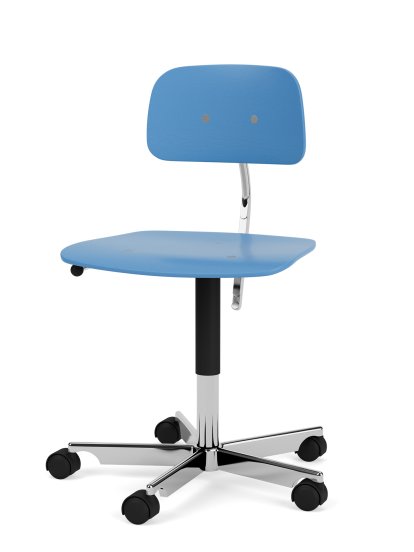 Kevi 2533 Drehstuhl, A / 38 - 51 cm, Azure, Polished aluminium
