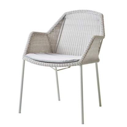 Breeze Stuhl, White grey, Mit Sitzkissen, Natté - Light grey