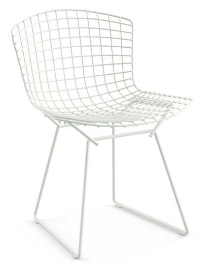 Bertoia Stuhl, Weiß, Ohne Sitzkissen