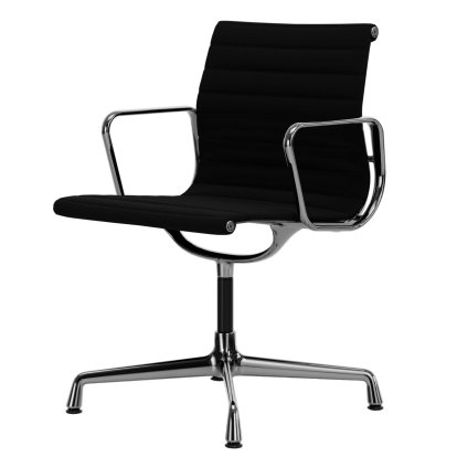 Aluminium Chair EA 103 / EA 104, EA 103 - nicht drehbar, Nero, Poliert