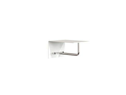Unu Wandgarderobe, Mit Stange, Mit 2 Haken, Weiß matt / Edelstahl poliert