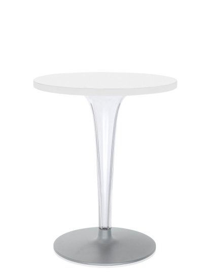 TopTop Esstisch, Rund Ø 60 x H 72 cm, Laminat, weiß