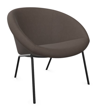 369 Sessel, Stoff Harald mineral, Matt-pulverbeschichtet schwarz