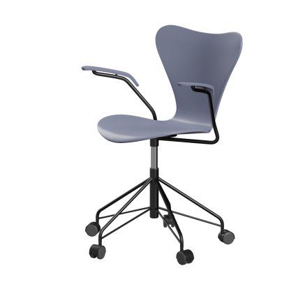 Serie 7 Drehstuhl 3117/3217 New Colours, Mit Armlehnen, Lack, Lavender blue, Black