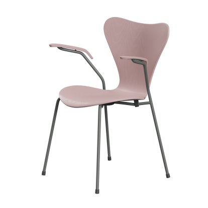 Serie 7 Armlehnstuhl 3207 New Colours, Gefärbte Esche, Pale rose, Silver grey