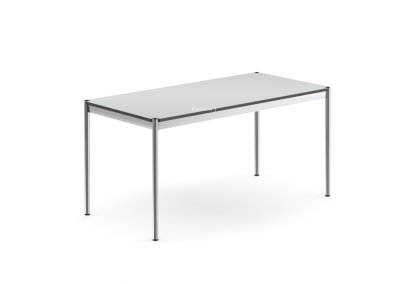USM Haller Tisch, 150 x 75 cm, Kunstharz, Perlgrau