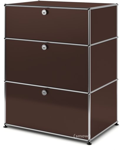 USM Haller Kommode mit 3 Schubladen, H 95 + 4 x B 75 x T 50 cm, USM braun