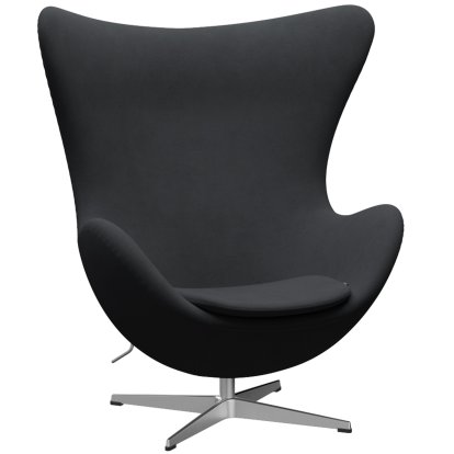 Egg Chair, Christianshavn, Christianshavn 1174 - Dark Grey, Satingebürstetes Aluminium, Ohne Fußhocker