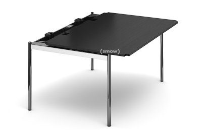 USM Haller Tisch Advanced, 150 x 100 cm, 06-Eiche lackiert schwarz, Ohne Klappe