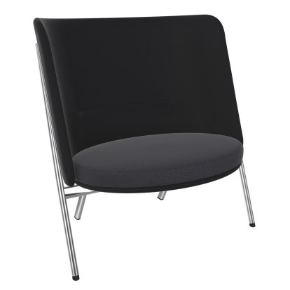 D70 Sessel, Stoff Arco - ebony/asphalt, Chrom