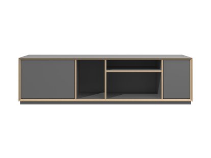 Vertiko Wide Lowboard, Ausführung 1, CPL anthrazit, Mit Sockel