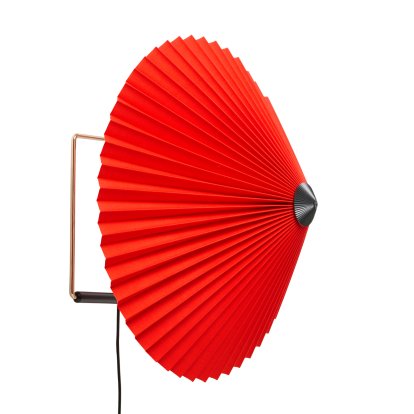 Matin Wandleuchte, Ø 380 mm, Bright red, Brass polished