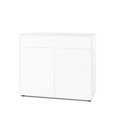 Nex Pur Box 2.0 mit Schubkästen und Türen , 48 cm, H 100 cm x B 120 cm (mit Doppeltür und Schubkästen), Weiß