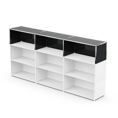 USM Haller Anbaupaket Vertikal 3, Graphitschwarz RAL 9011, 35 cm