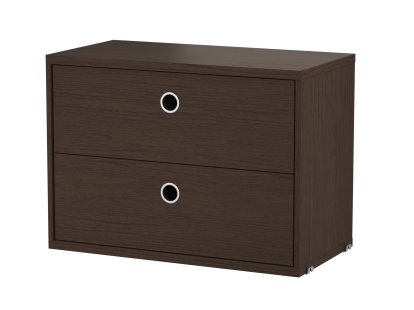 String System Schubladenelement, 58 x 30 cm, Eichenfurnier dunkel