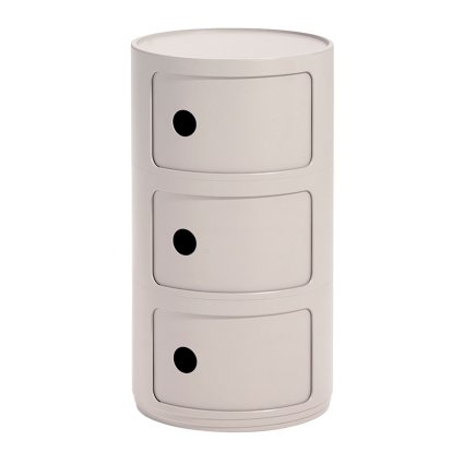 Componibili Bio Container rund 3 Fächer, Creme