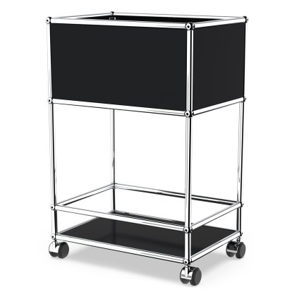 USM Haller Bar Sideboard Typ 2, Graphitschwarz RAL 9011, Weiche Rollen für harte Böden