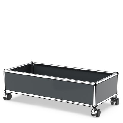 USM Haller Box mit Rollen, Anthrazitgrau RAL 7016, Weich für harte Böden