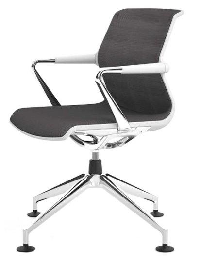 Unix Chair Viersternfuß, Silk Mesh dimgrey, Soft grey