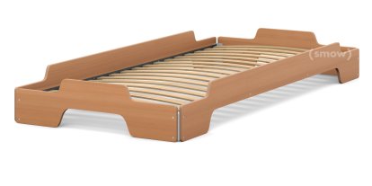 Rolf Heide Stapelliege, 90 x 200, Buche geölt, Rollbar