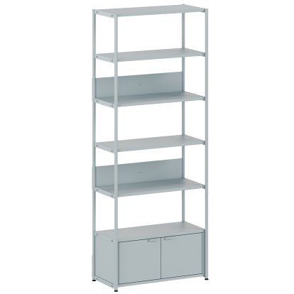 Unit Regal Stahl, 215 cm , 1 x Doppeltür, Blassblau