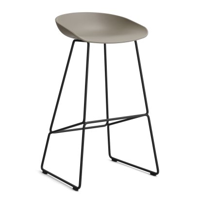 About A Stool AAS 38 Barhocker, Barvariante: Sitzhöhe 74 cm, Stahl pulverbeschichtet schwarz, Khaki 2.0
