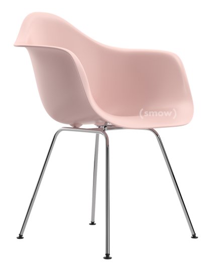 Eames Plastic Armchair DAX, Zartrosé, Ohne Polsterung, Ohne Polsterung, Standardhöhe - 43 cm, Verchromt