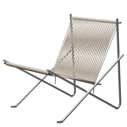 PK4 Loungesessel, Natur, Edelstahl, gebürstet