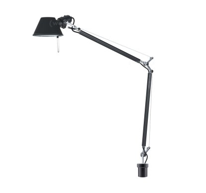 Tolomeo Tischleuchte, Schwarz, mit USM-Haltezapfen für USM Haller Tischbein, Halogenlampe