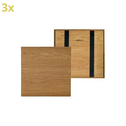 Holzauflage (3er Set) für USM Haller Regale, Größe XL, 35 cm x 35 cm, Eiche, naturgeölt