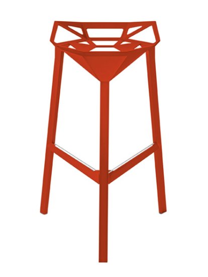 Stool_One Hocker, 770 mm Barhöhe, Rot matt (5085)