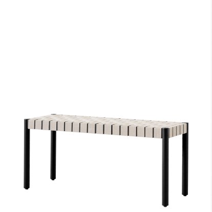 Betty Bank TK4 / TK5, TK4, 105 cm, Schwarz / Leinen natur