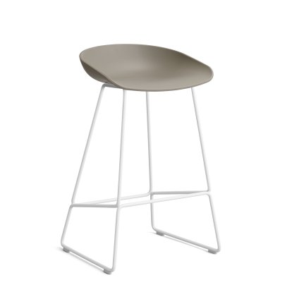 About A Stool AAS 38 Barhocker, Küchenvariante: Sitzhöhe 64 cm, Stahl pulverbeschichtet weiß, Khaki 2.0