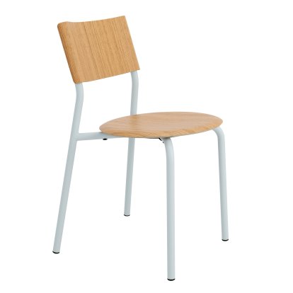 SSD Stuhl, Metall/Holz, Eiche, Blassblau