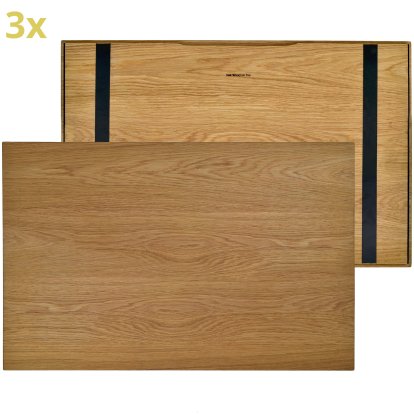 Holzauflage (3er Set) für USM Haller Regale, Größe XL, 75 cm x 50 cm, Eiche, naturgeölt