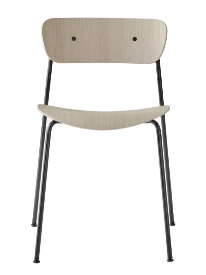 Pavilion Stuhl AV2, Eiche lackiert, Schwarz pulverbeschichtet, Ohne Armlehnen