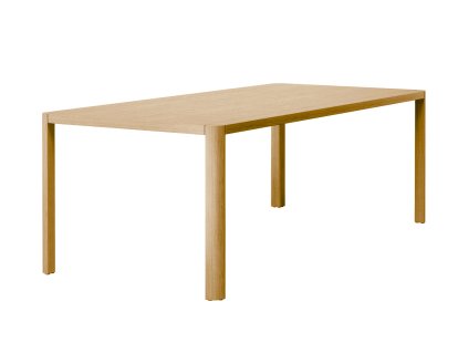 1140 Tisch, L 220 x B 100 cm, Eiche klar lackiert, Aluminium poliert