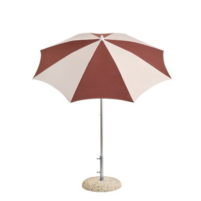 Terrazza Sonnenschirm Octagon, Burgundy / off-white, Mit Sonnenschirmständer