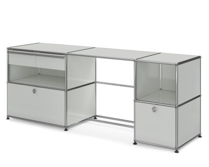USM Haller Schreibtisch Typ 3, Lichtgrau RAL 7035, Nivellierfüße