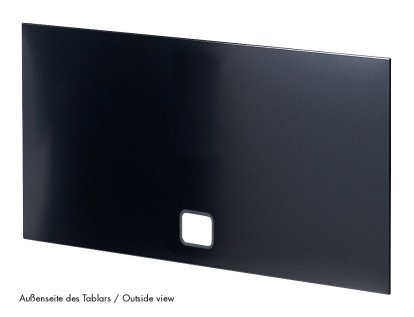 USM Haller Tablar mit Kabeldurchlass, 50 x 35 cm, Graphitschwarz RAL 9011, Unten mittig