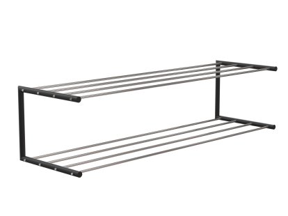 Nova Schuhablage, B 101,9 x T 30 cm, Edelstahl poliert / schwarz matt