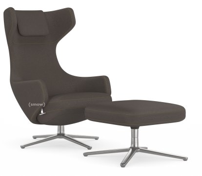 Grand Repos Loungesessel, Sessel Grand Repos & Ottoman, Stoff Cosy 2 Muskat, 40 cm, Poliert
