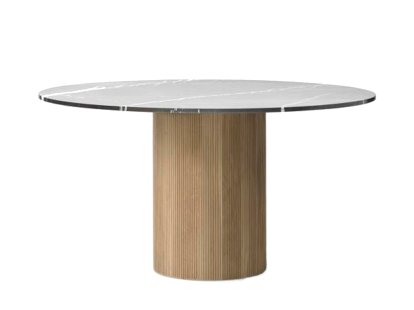 Cabin Tisch, Ø 130 cm, Eiche hell / Marmor pietra