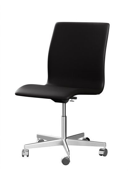 Oxford Bürodrehstuhl, Mit Armlehnen, Niedriger Rücken, Rollfuß, Softleder, Black-brown